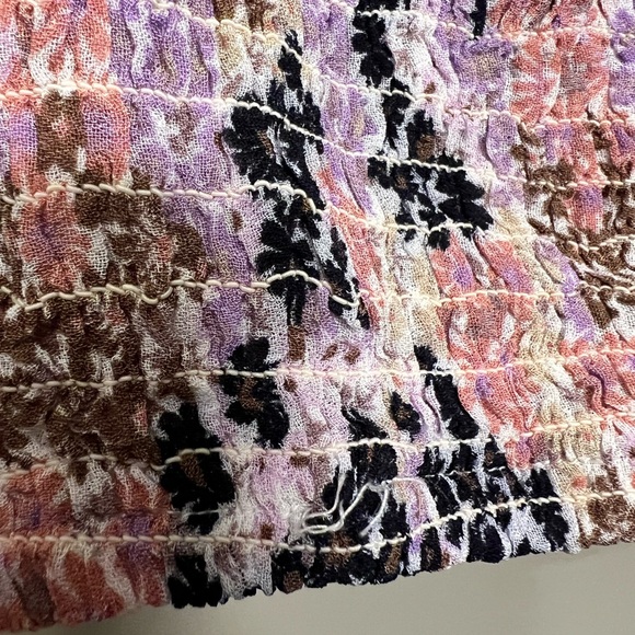 Free People Floral Smocked Crop Top - Size Small - Picture 9 of 13
